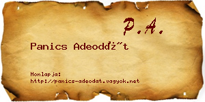 Panics Adeodát névjegykártya